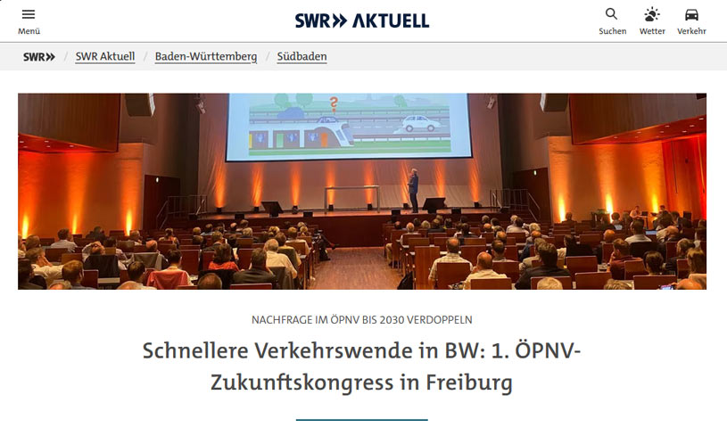 SWR NEWS: 1. ÖPNV-Zukunftskongress in Freiburg